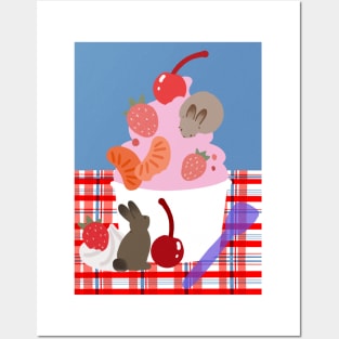 Bunny Summer Ice-Cream Posters and Art